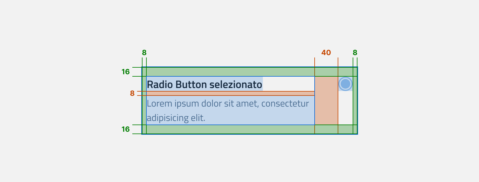 Specifiche di design del Radio button