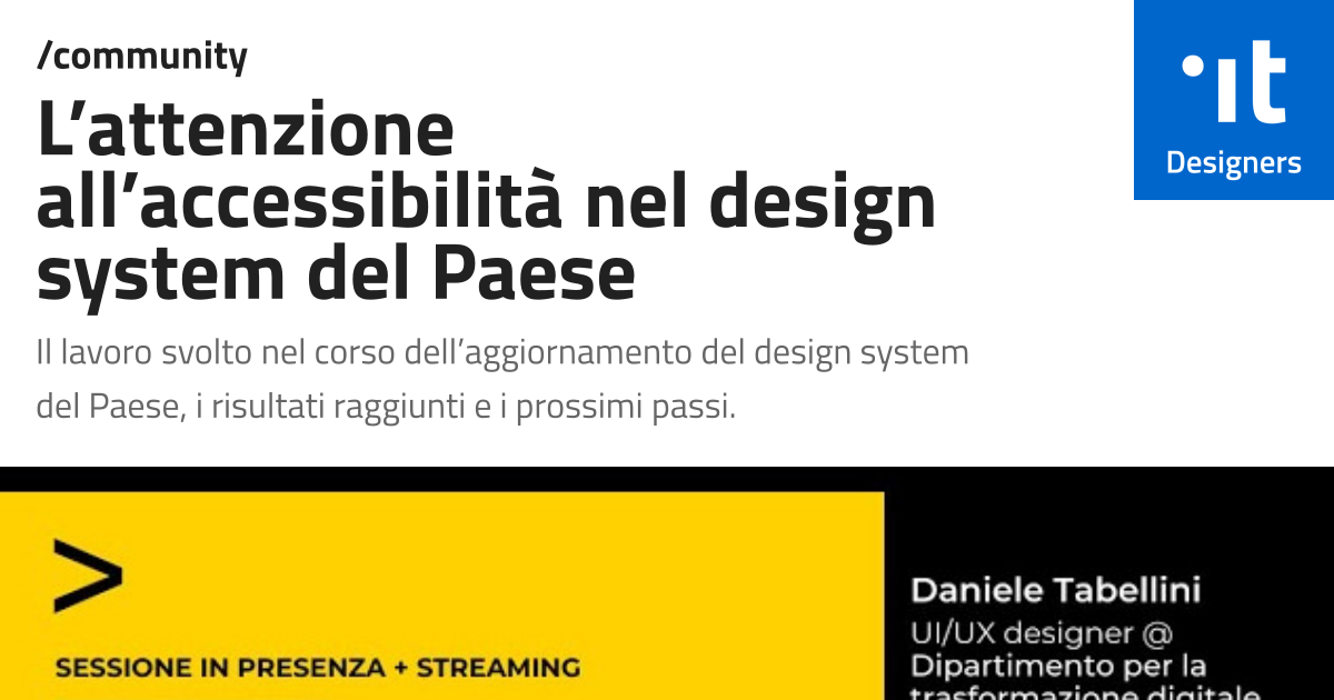 L’attenzione all’accessibilità nel design system del Paese