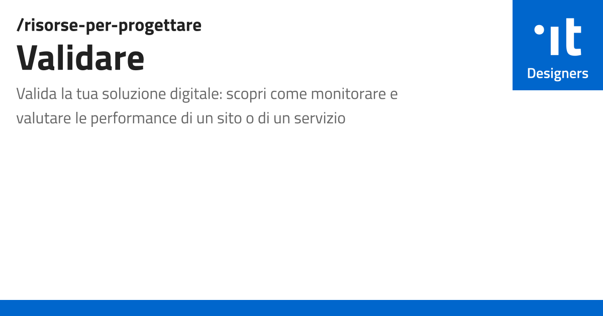 Da Validare Validare - Designers Italia