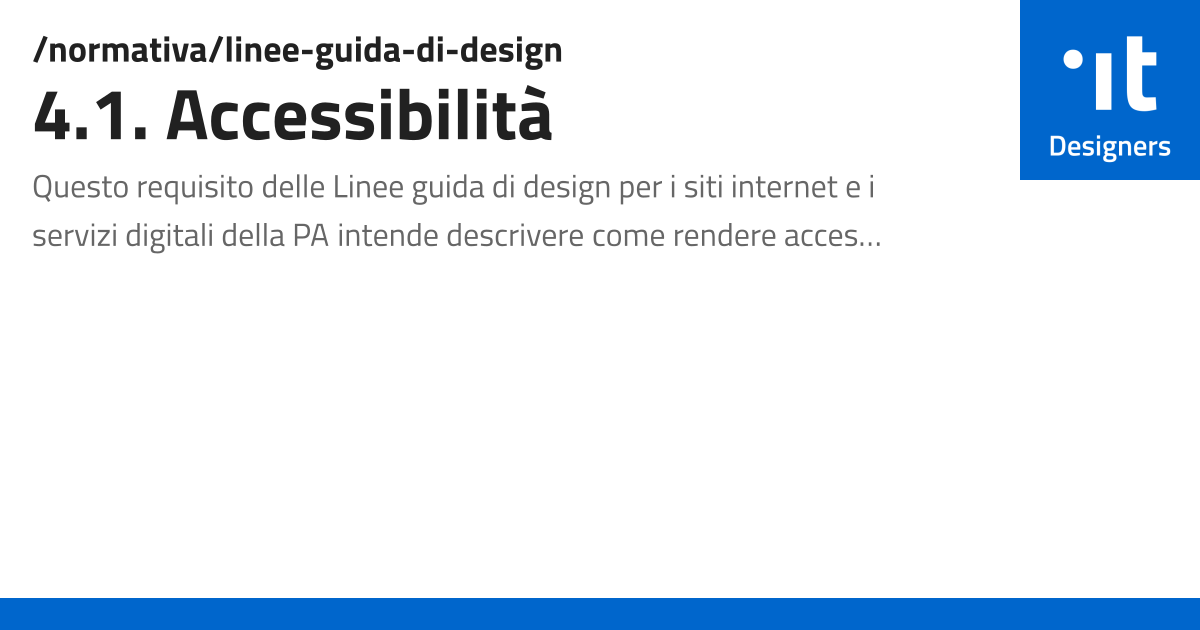 4.1. Accessibilità - Designers Italia