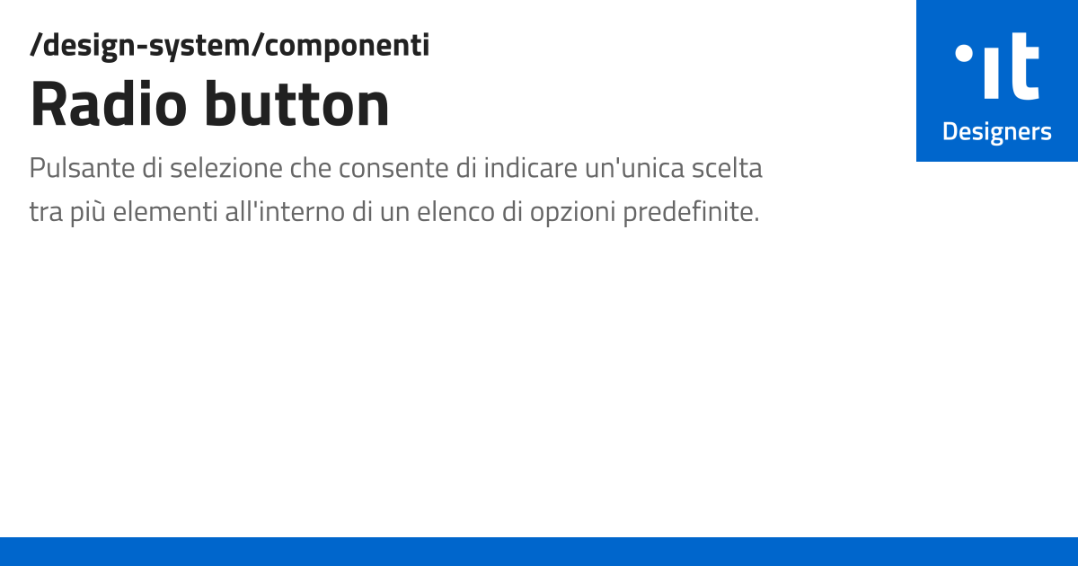 Radio button - Designers Italia